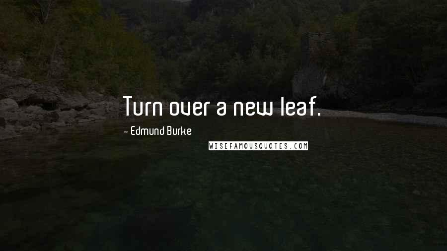 Edmund Burke Quotes: Turn over a new leaf.