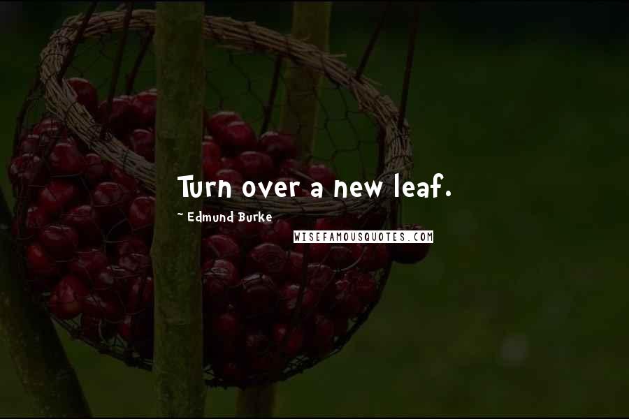 Edmund Burke Quotes: Turn over a new leaf.
