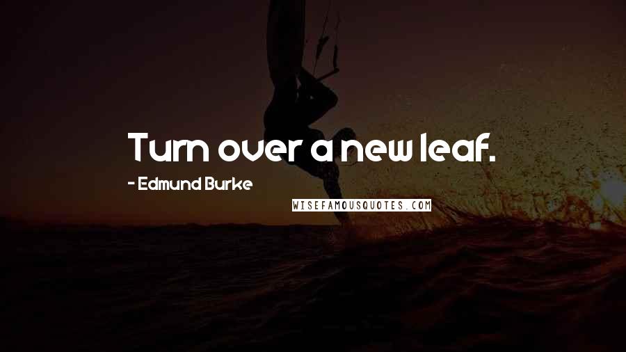 Edmund Burke Quotes: Turn over a new leaf.