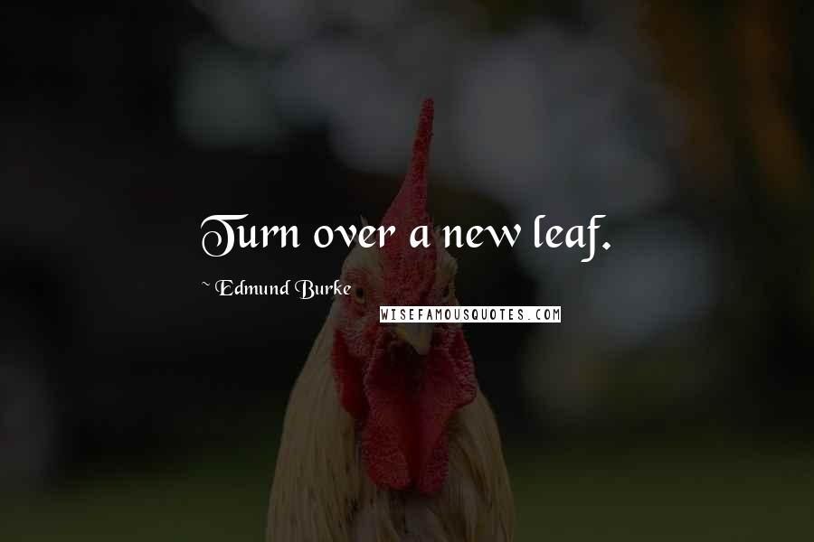 Edmund Burke Quotes: Turn over a new leaf.