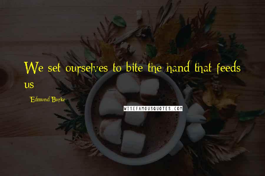 Edmund Burke Quotes: We set ourselves to bite the hand that feeds us