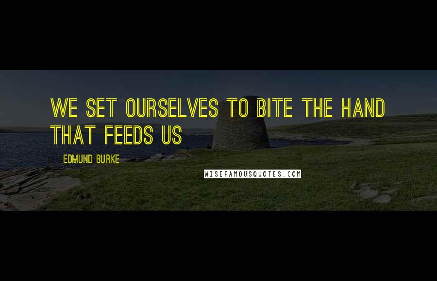 Edmund Burke Quotes: We set ourselves to bite the hand that feeds us