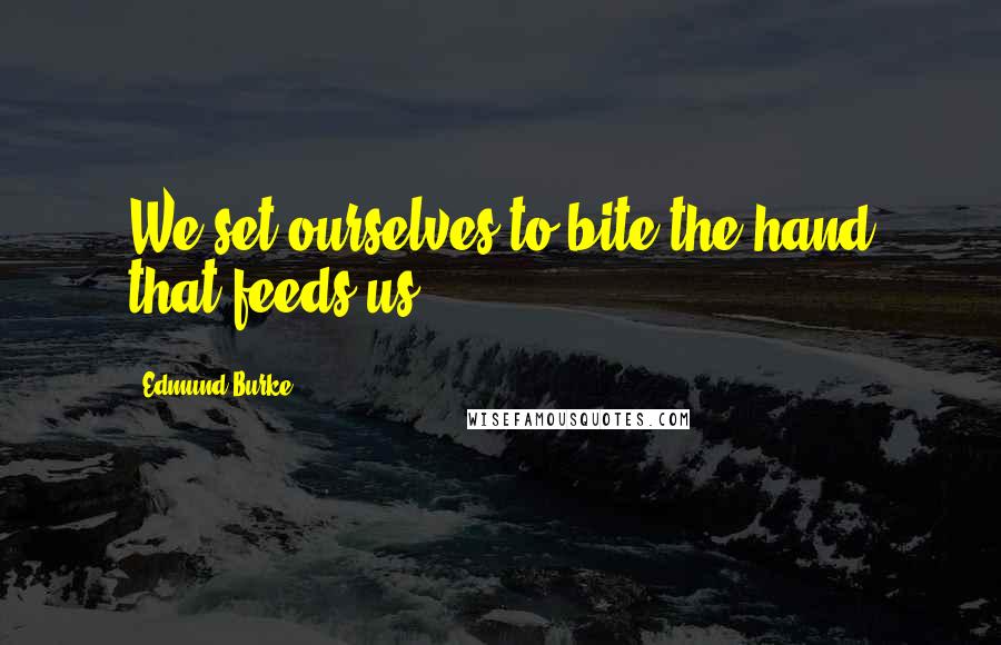 Edmund Burke Quotes: We set ourselves to bite the hand that feeds us