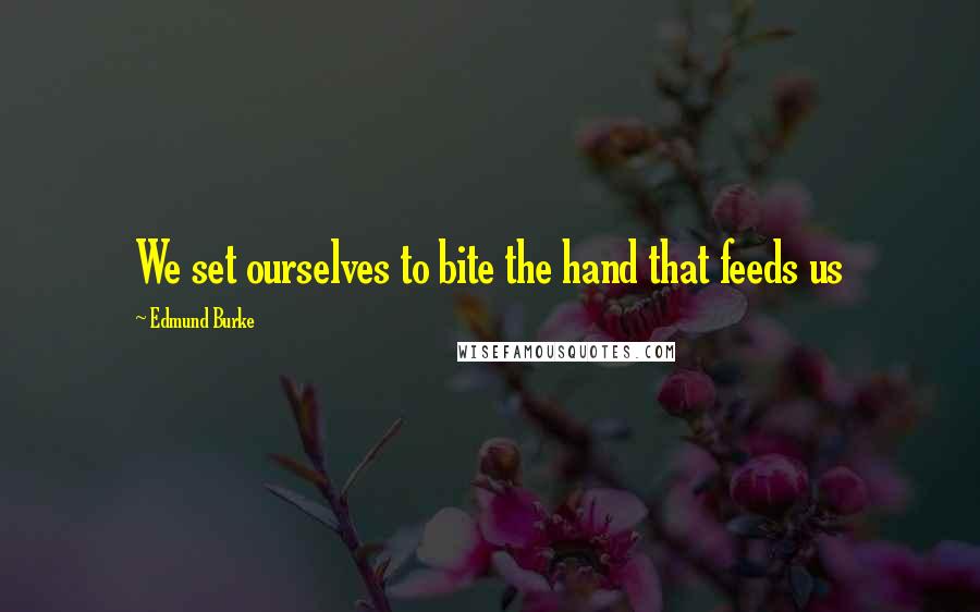 Edmund Burke Quotes: We set ourselves to bite the hand that feeds us