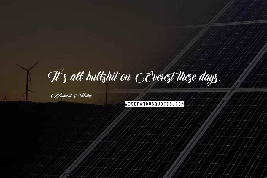 Edmund Hillary Quotes: It's all bullshit on Everest these days.