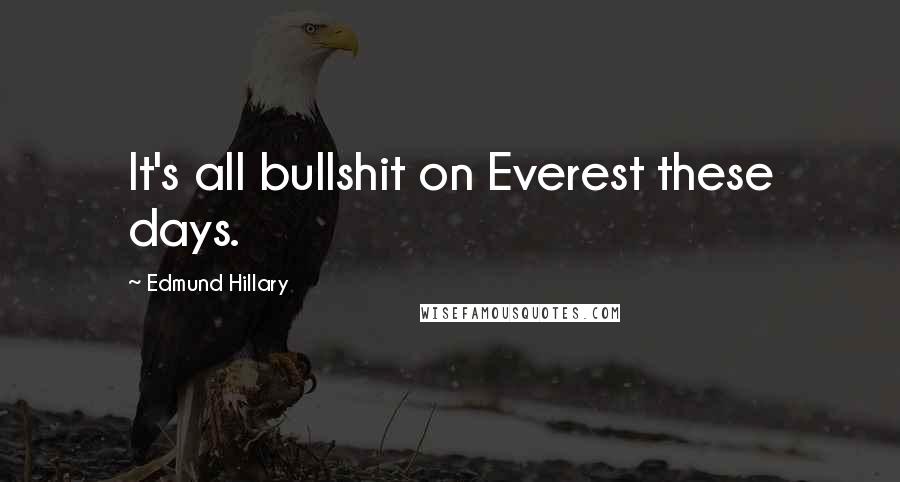 Edmund Hillary Quotes: It's all bullshit on Everest these days.
