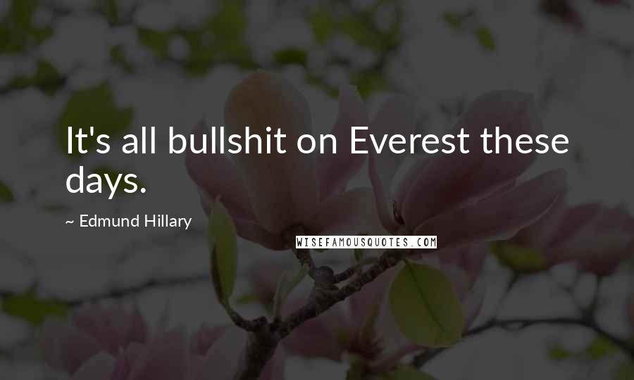 Edmund Hillary Quotes: It's all bullshit on Everest these days.