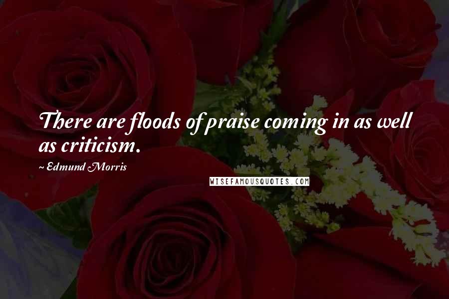 Edmund Morris Quotes: There are floods of praise coming in as well as criticism.