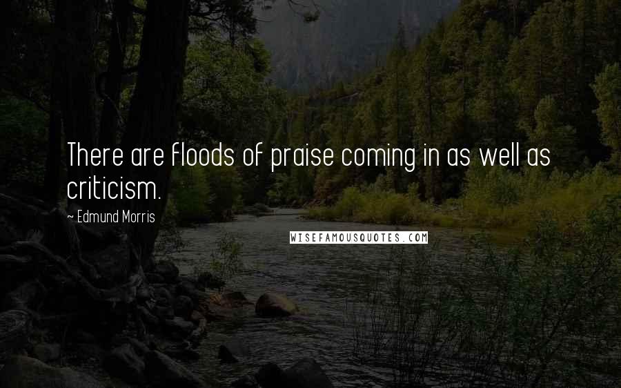 Edmund Morris Quotes: There are floods of praise coming in as well as criticism.