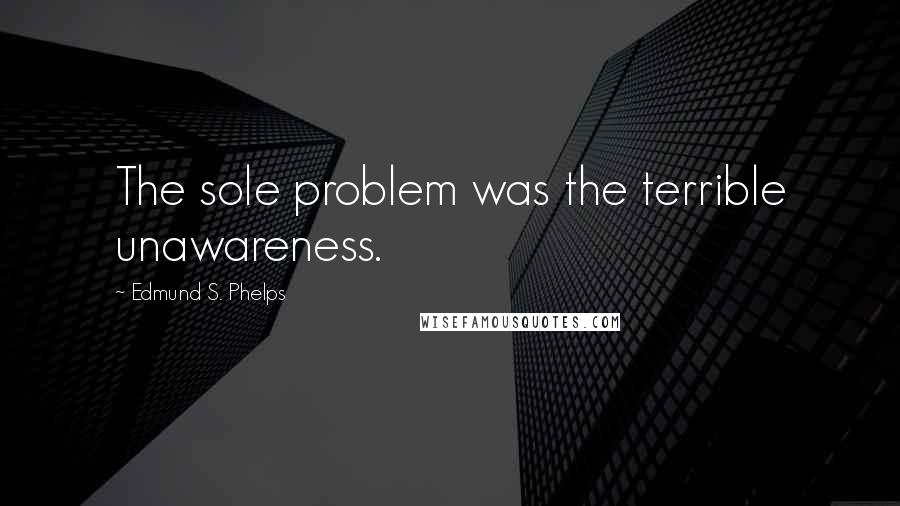 Edmund S. Phelps Quotes: The sole problem was the terrible unawareness.