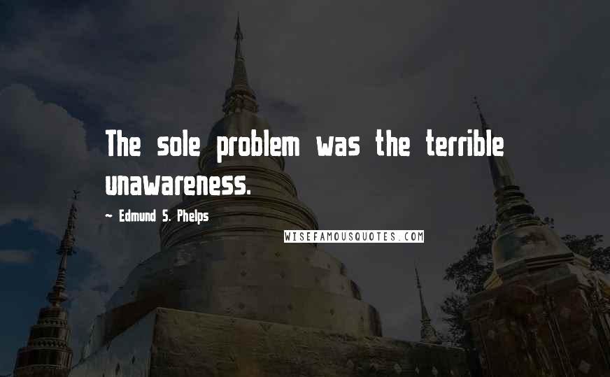 Edmund S. Phelps Quotes: The sole problem was the terrible unawareness.