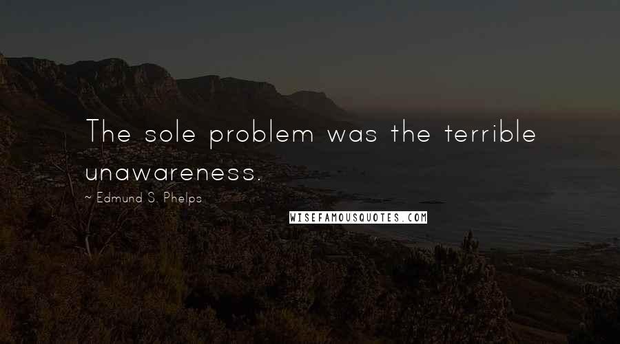 Edmund S. Phelps Quotes: The sole problem was the terrible unawareness.