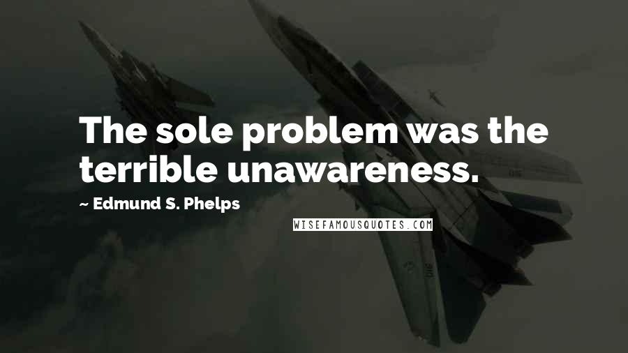 Edmund S. Phelps Quotes: The sole problem was the terrible unawareness.