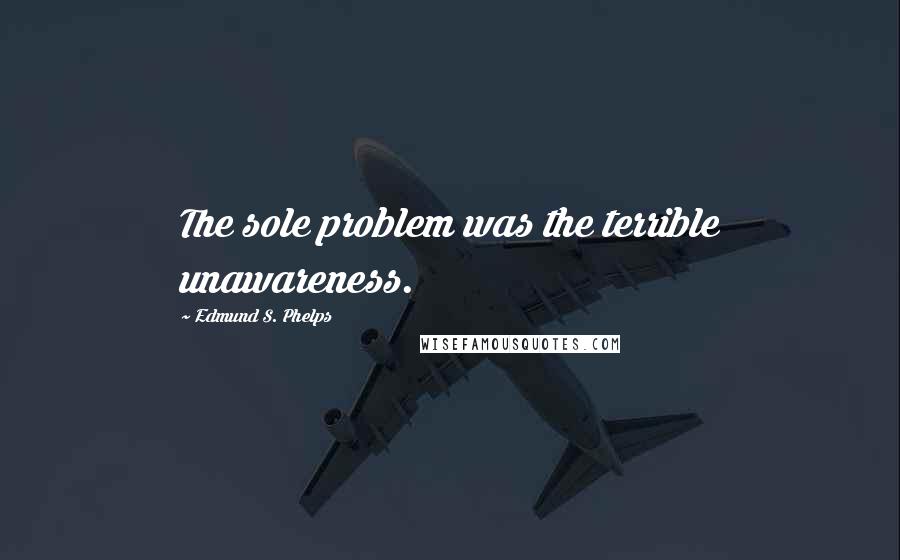 Edmund S. Phelps Quotes: The sole problem was the terrible unawareness.