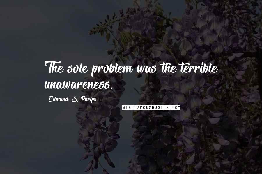 Edmund S. Phelps Quotes: The sole problem was the terrible unawareness.