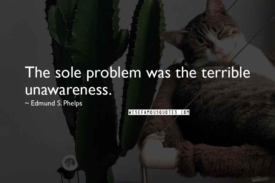 Edmund S. Phelps Quotes: The sole problem was the terrible unawareness.