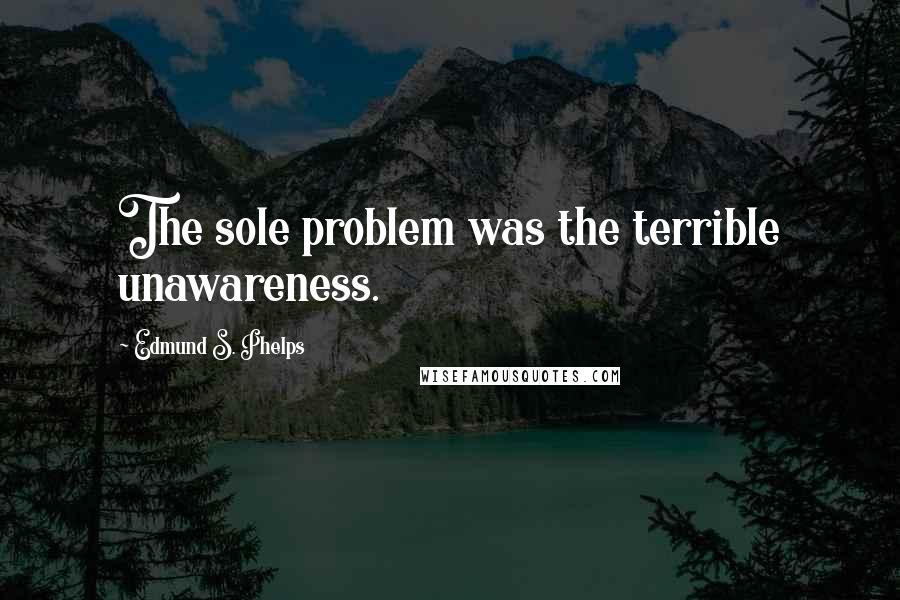 Edmund S. Phelps Quotes: The sole problem was the terrible unawareness.