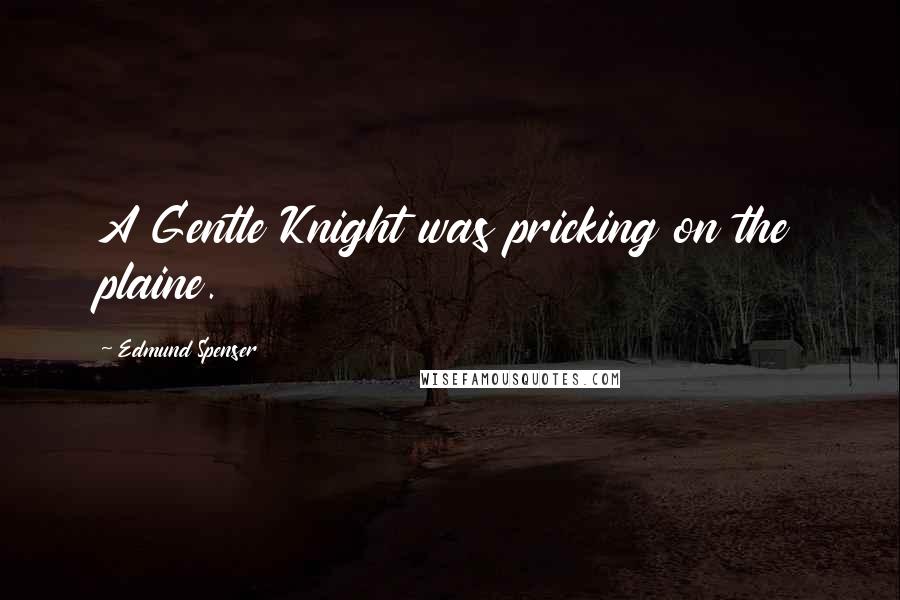 Edmund Spenser Quotes: A Gentle Knight was pricking on the plaine.