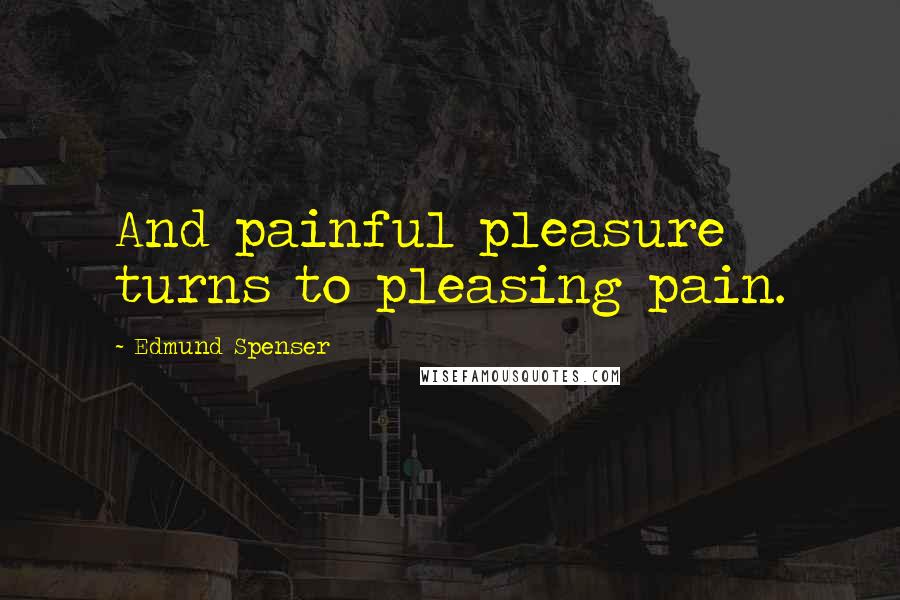 Edmund Spenser Quotes: And painful pleasure turns to pleasing pain.