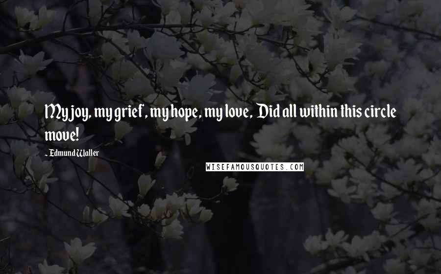 Edmund Waller Quotes: My joy, my grief, my hope, my love,  Did all within this circle move!