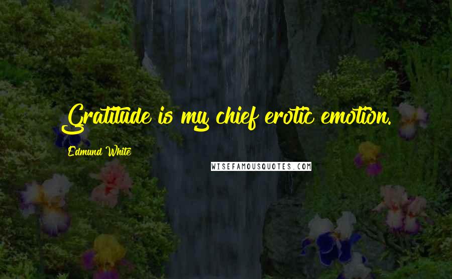 Edmund White Quotes: Gratitude is my chief erotic emotion.