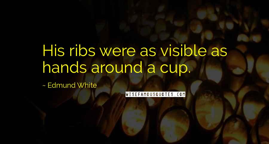 Edmund White Quotes: His ribs were as visible as hands around a cup.