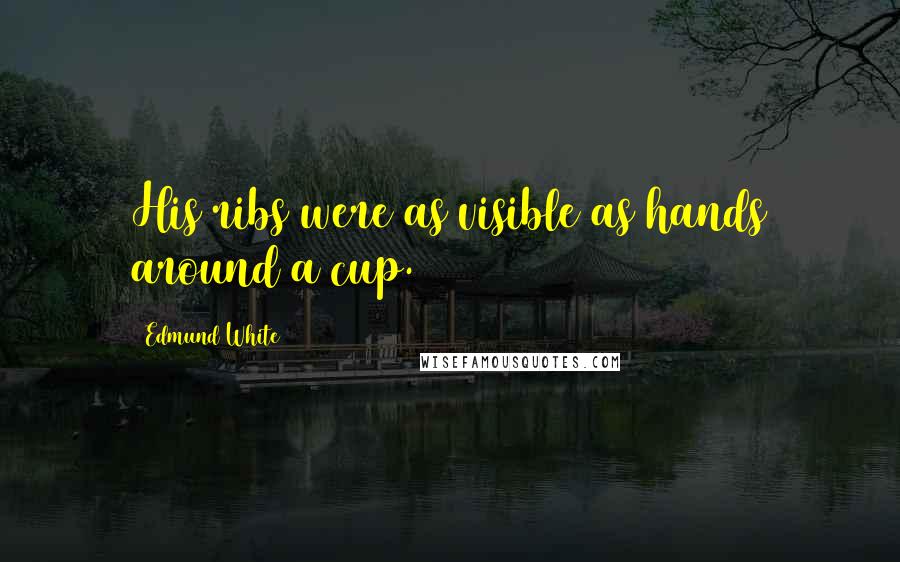 Edmund White Quotes: His ribs were as visible as hands around a cup.