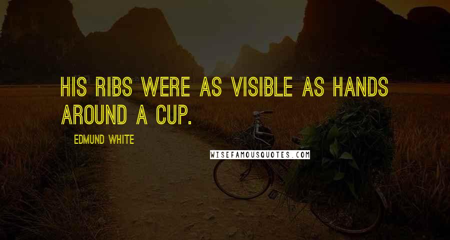 Edmund White Quotes: His ribs were as visible as hands around a cup.