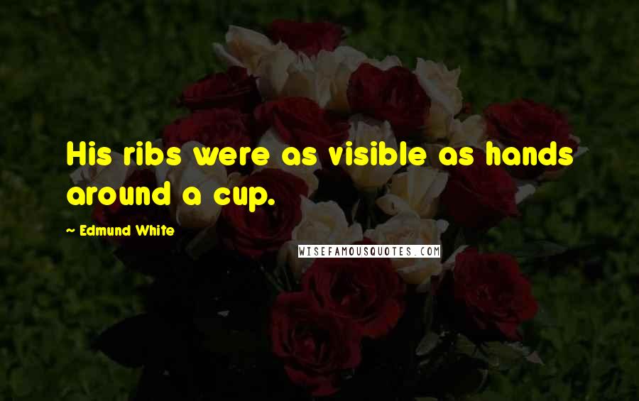 Edmund White Quotes: His ribs were as visible as hands around a cup.
