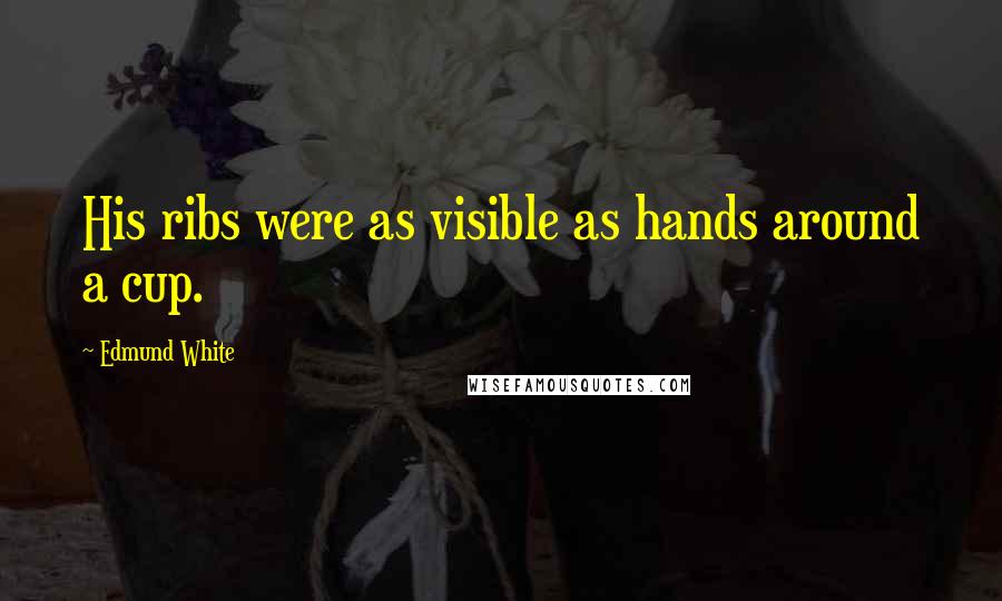 Edmund White Quotes: His ribs were as visible as hands around a cup.
