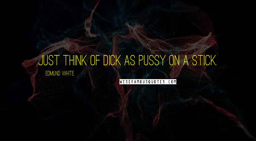 Edmund White Quotes: Just think of dick as pussy on a stick.