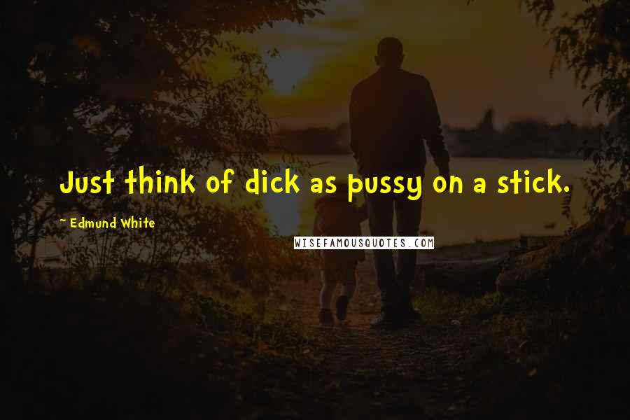 Edmund White Quotes: Just think of dick as pussy on a stick.
