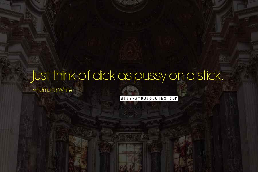 Edmund White Quotes: Just think of dick as pussy on a stick.