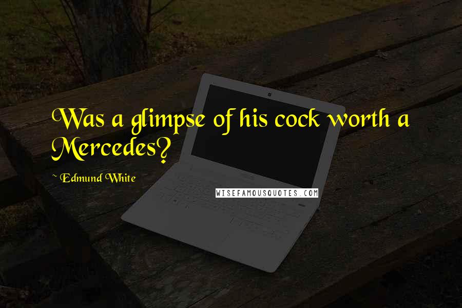 Edmund White Quotes: Was a glimpse of his cock worth a Mercedes?