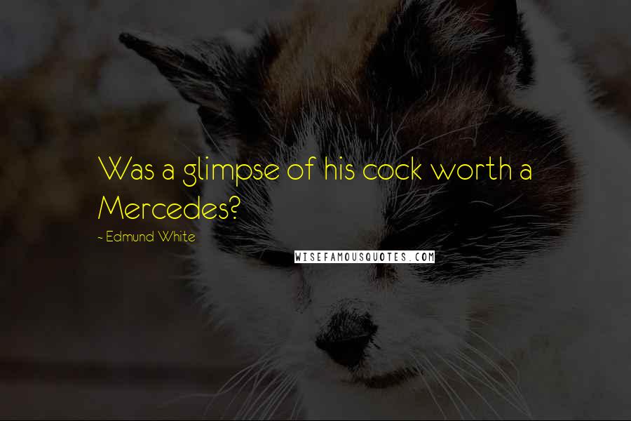 Edmund White Quotes: Was a glimpse of his cock worth a Mercedes?