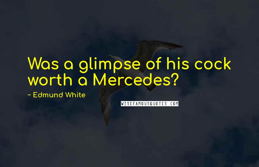 Edmund White Quotes: Was a glimpse of his cock worth a Mercedes?