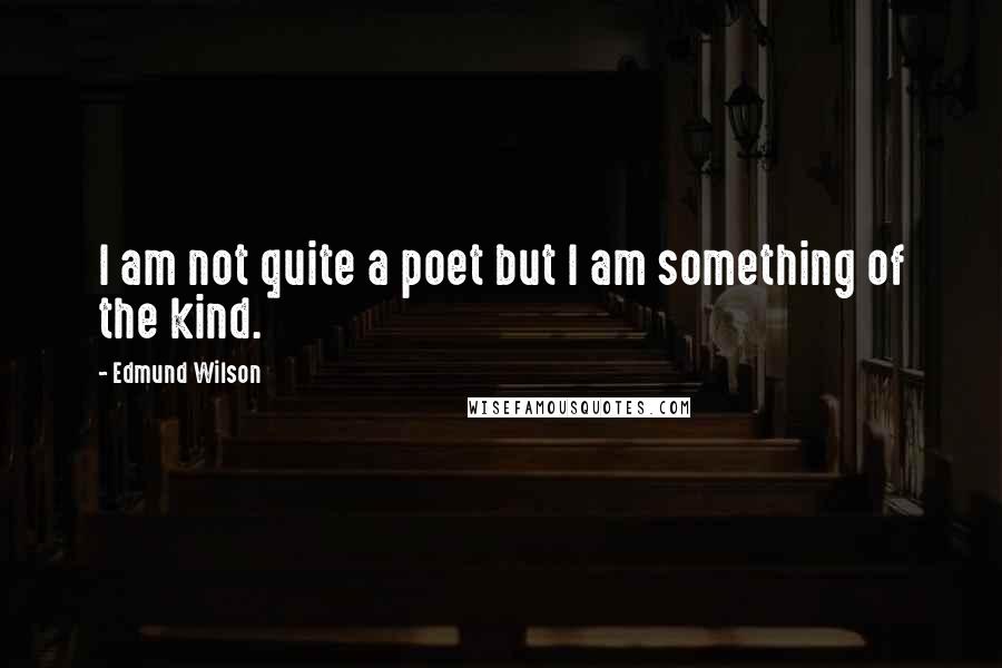 Edmund Wilson Quotes: I am not quite a poet but I am something of the kind.