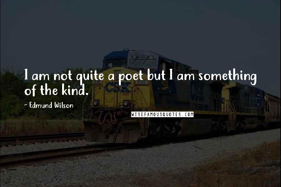 Edmund Wilson Quotes: I am not quite a poet but I am something of the kind.