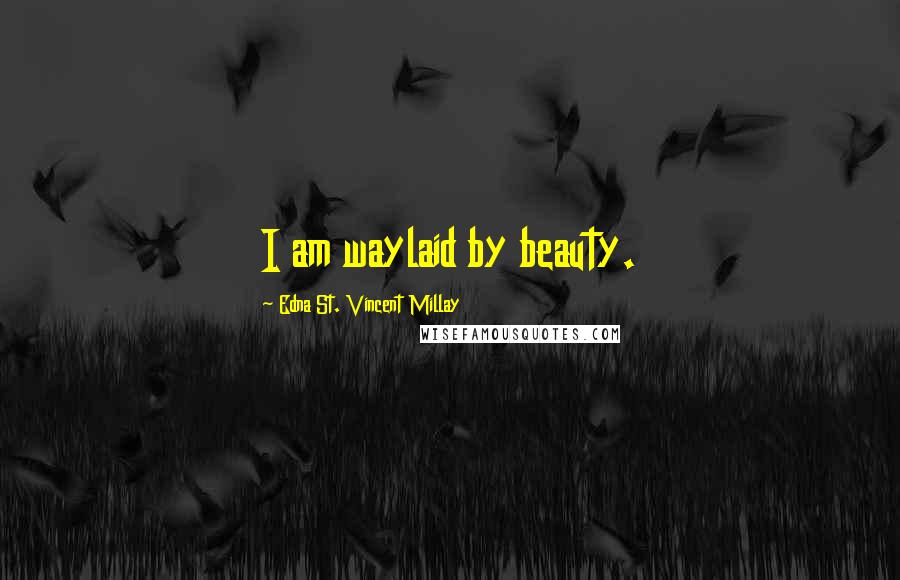 Edna St. Vincent Millay Quotes: I am waylaid by beauty.