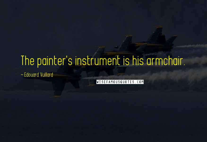 Edouard Vuillard Quotes: The painter's instrument is his armchair.