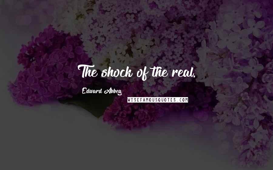 Edward Abbey Quotes: The shock of the real.