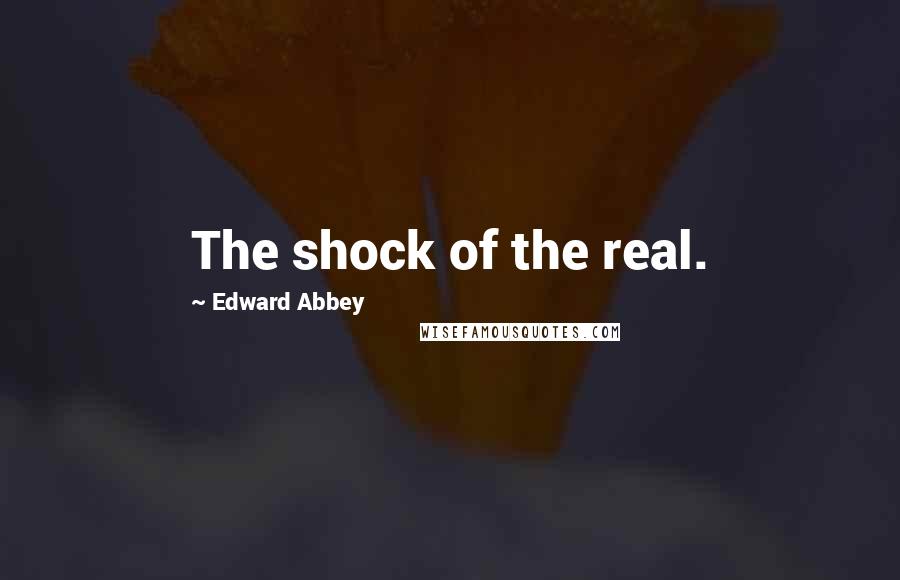 Edward Abbey Quotes: The shock of the real.