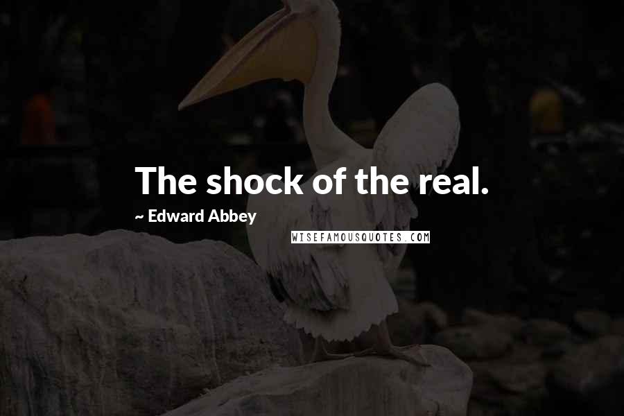 Edward Abbey Quotes: The shock of the real.