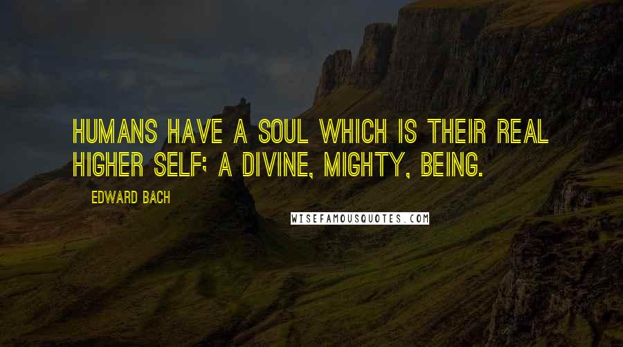 Edward Bach Quotes: Humans have a soul which is their real higher self; a Divine, Mighty, Being.