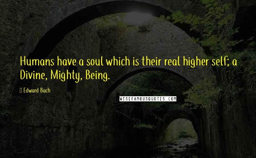 Edward Bach Quotes: Humans have a soul which is their real higher self; a Divine, Mighty, Being.