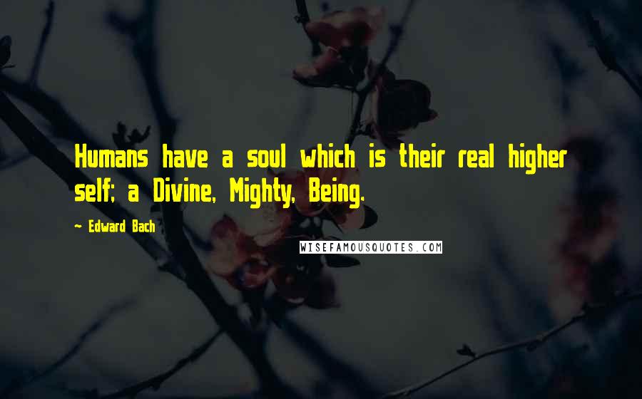 Edward Bach Quotes: Humans have a soul which is their real higher self; a Divine, Mighty, Being.