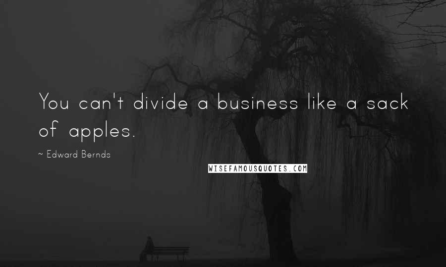 Edward Bernds Quotes: You can't divide a business like a sack of apples.