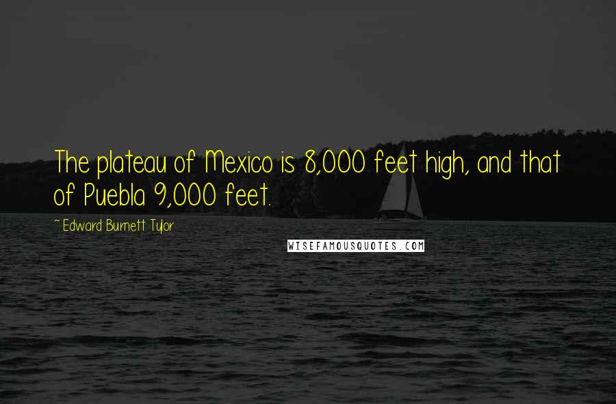 Edward Burnett Tylor Quotes: The plateau of Mexico is 8,000 feet high, and that of Puebla 9,000 feet.