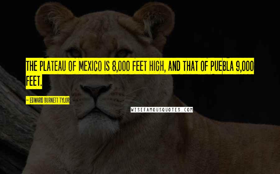 Edward Burnett Tylor Quotes: The plateau of Mexico is 8,000 feet high, and that of Puebla 9,000 feet.