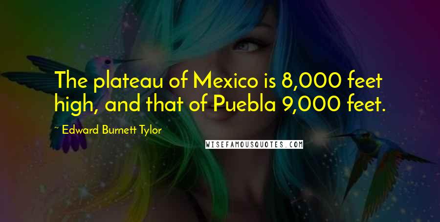 Edward Burnett Tylor Quotes: The plateau of Mexico is 8,000 feet high, and that of Puebla 9,000 feet.